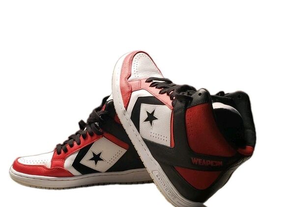 Converse Weapon Mens 12 Dr. J Basketball Shoes White Red Retro Vintage Sneaker
